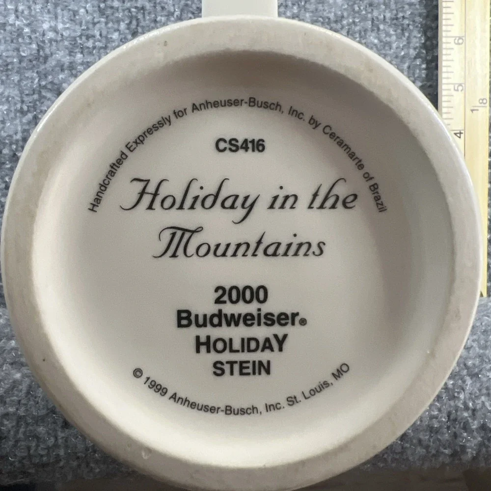 Vintage 2000 Budweiser Holiday Beer Stein – 